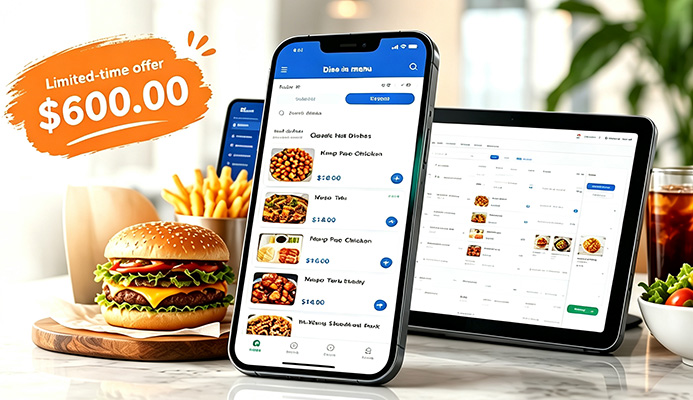 G-POS ordering apps with restaurant food